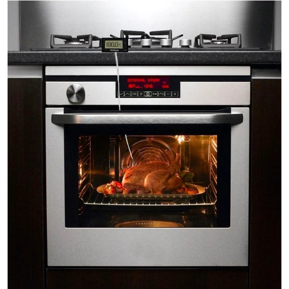 Hotloop Digital Oven Thermometer OS Kitchen Tool Black LCD Display Probe Wire